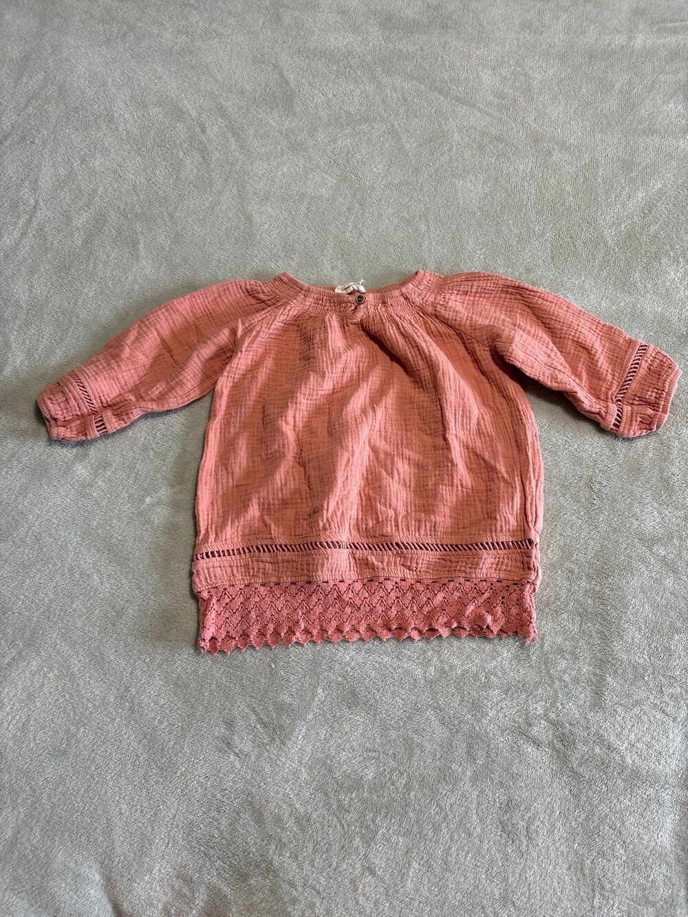 girls long sleeve pullover boho hippy lacy pink lightweight bohemian party